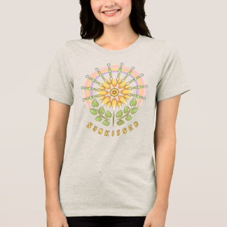 SUNKISSED Sunflower with Rainbow Tri-Blend Shirt