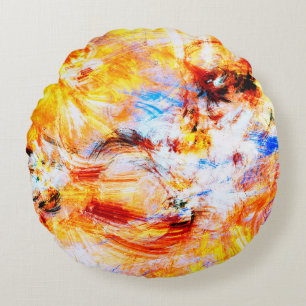 Sunlight. Abstract beautiful multicolor bright art Round Pillow