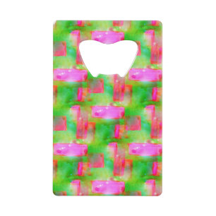 Sunlight abstract painted yellow, pink credit card bottle opener