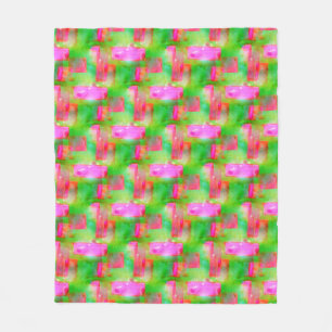 Sunlight abstract painted yellow, pink fleece blanket