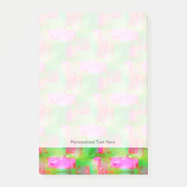 Sunlight abstract painted yellow, pink post-it notes (Front)