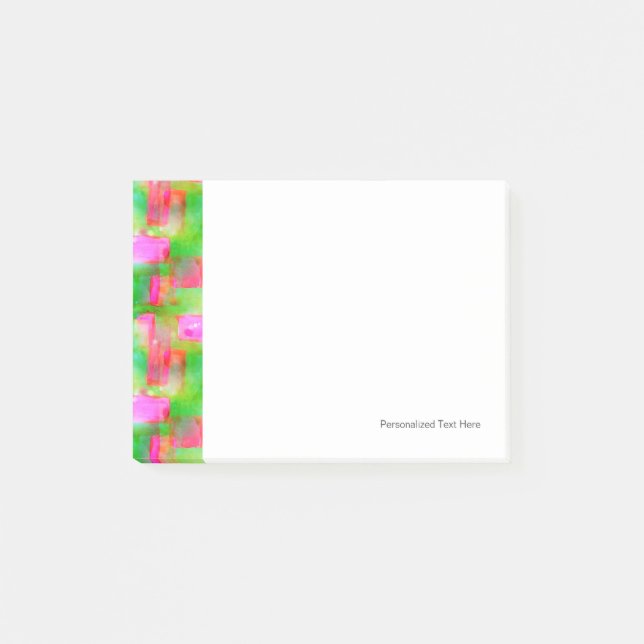 Sunlight abstract painted yellow, pink post-it notes (Front)