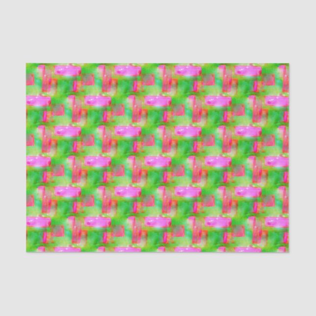 Sunlight abstract painted yellow, pink tissue paper (Front)