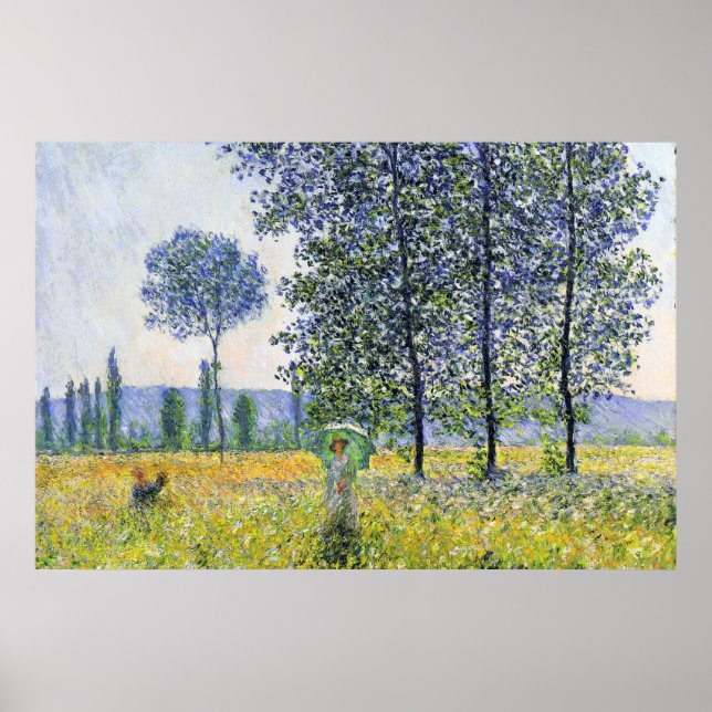 Sunlight Effect under the Poplars  Claude Monet Poster (Front)