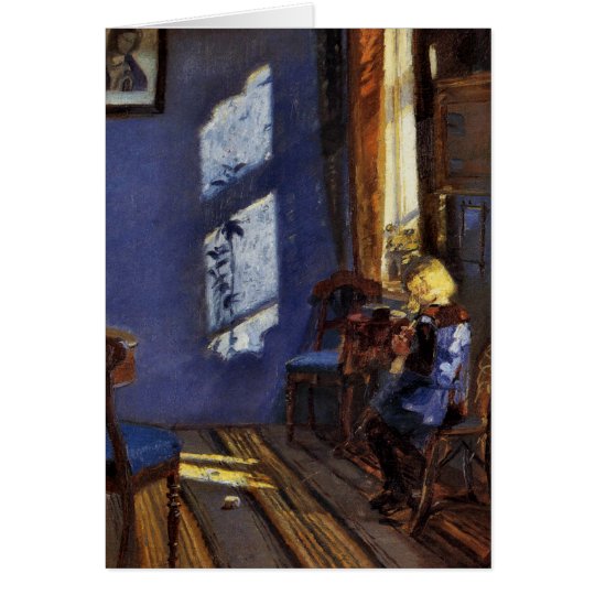 Sunlight in the blue room art by Anna Ancher Card