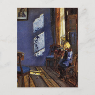 Sunlight in the blue room art by Anna Ancher Postcard