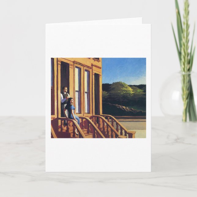 Sunlight on Brownstones - Edward Hopper Card (Front)