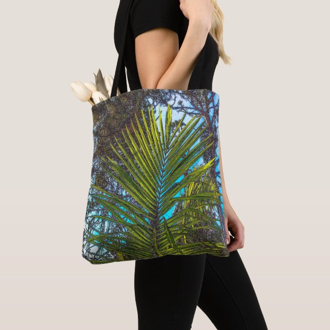 Sunlight on the Palm Fronds Tote (Close Up)