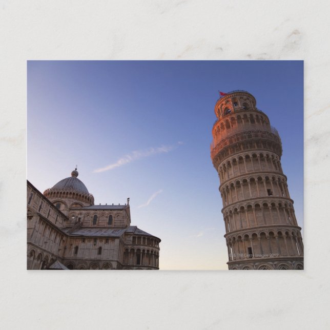 Sunlight on the top of the Leaning Tower of Pisa Postcard (Front)