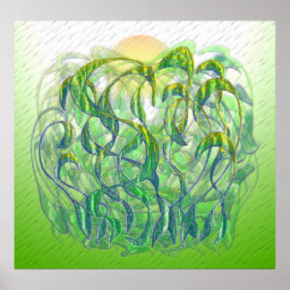 Sunlight on Wet Grass Poster