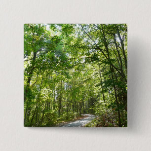 Sunlight on Wooded Path at Centennial Park 2 Inch Square Button