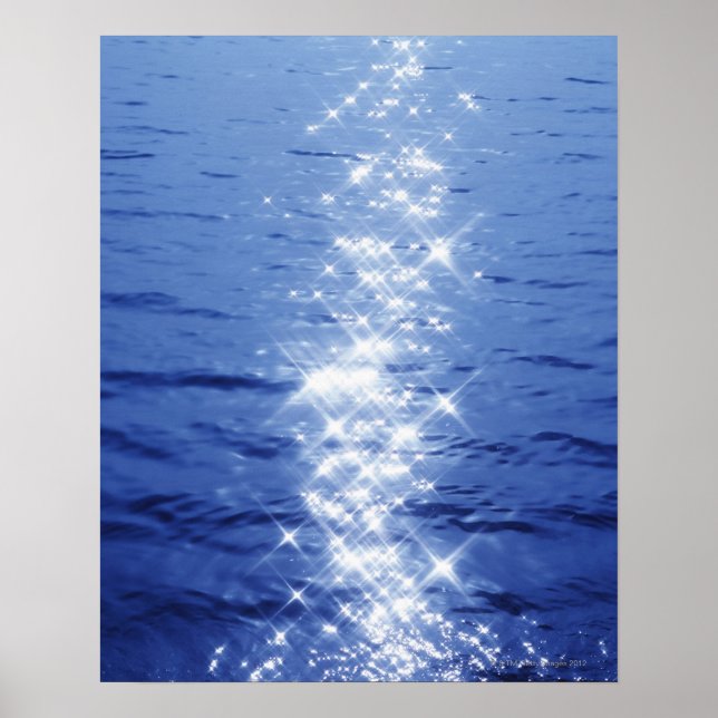Sunlight reflection on rippled water, full frame poster (Front)