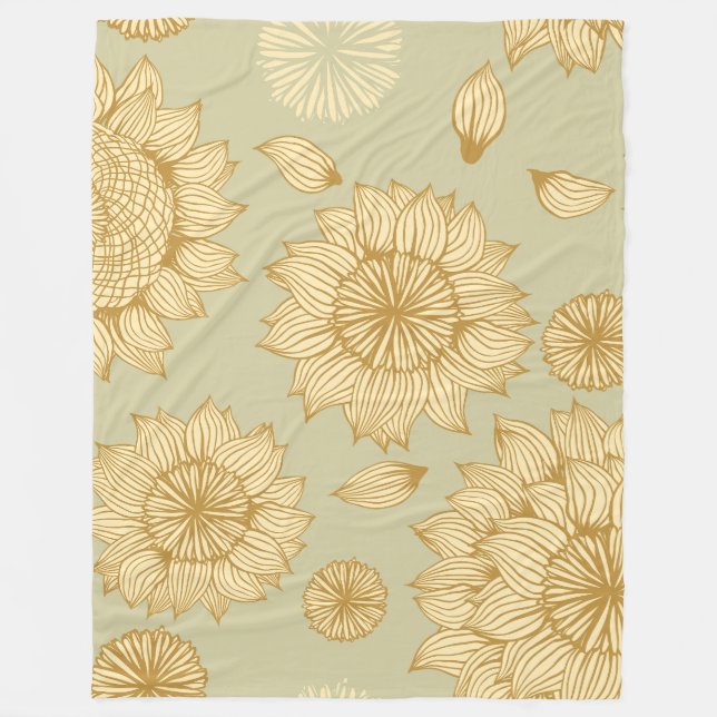 Sunlight Stillness in Light Olive Fleece Blanket (Front)
