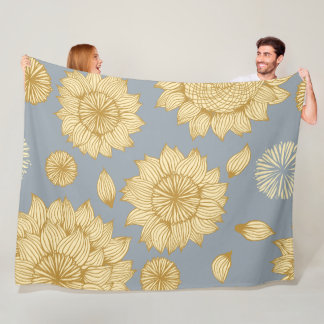 Sunlight Stillness in Soft Blue Grey Fleece Blanket