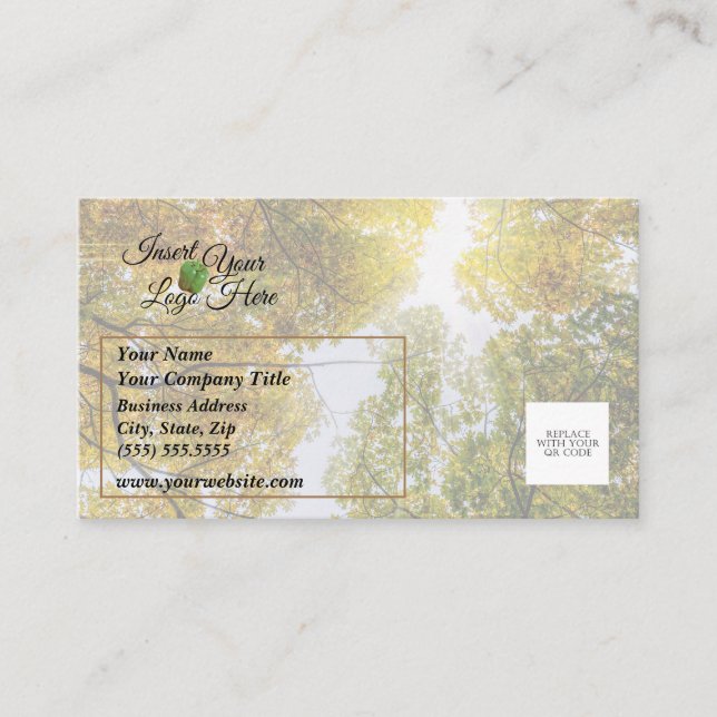 Sunlight Through Autumn Sugar Maples Business Card (Front)