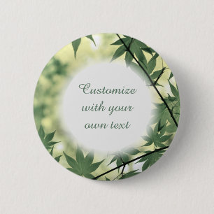 Sunlight Through Maple Leaves Custom Text 2 Inch Round Button