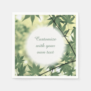 Sunlight Through Maple Leaves Custom Text Napkin