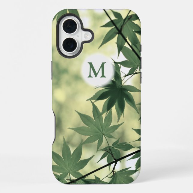 Sunlight Through Maple Leaves Monogram iPhone Case (Back)