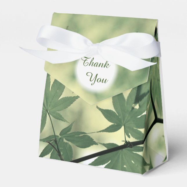 Sunlight Through Maple Leaves Thank You Favor Box (Front Side)