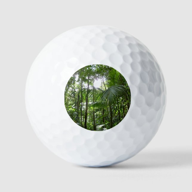 Sunlight Through Rainforest Canopy Tropical Green Golf Balls (Front)