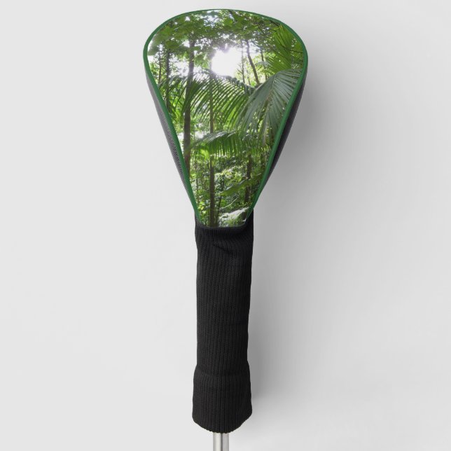 Sunlight Through Rainforest Canopy Tropical Green Golf Head Cover (Front)