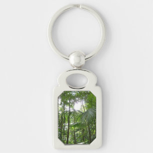 Sunlight Through Rainforest Canopy Tropical Green Keychain