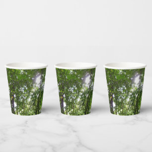 Sunlight Through Rainforest Canopy Tropical Green Paper Cups