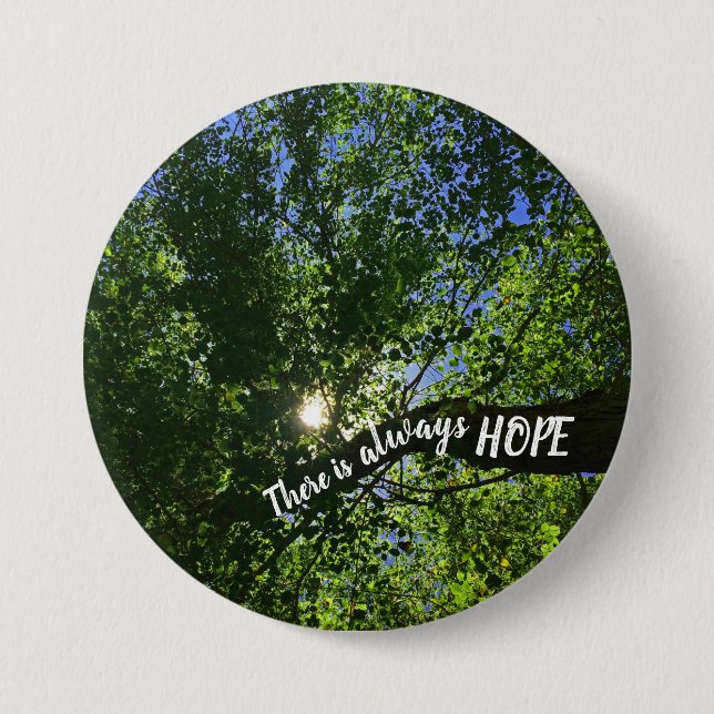 Sunlight Through Trees Positive Inspiration Hope 3 Inch Round Button (Front)