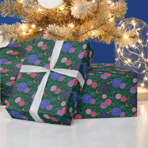 Sunlit Butterfly Hydrangea Garden Pewter Small Wrapping Paper