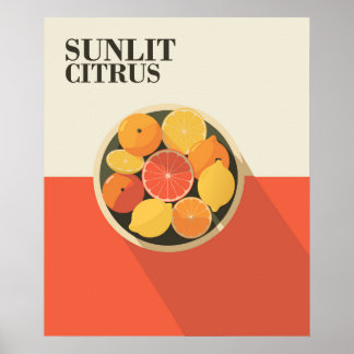 Sunlit Citrus - Fresh and Vibrant Fruit Art Poster