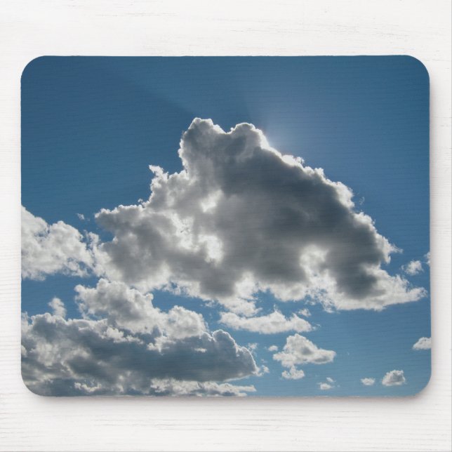 Sunlit Clouds Under Open Sky Mouse Pad (Front)