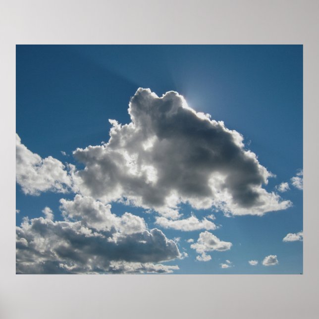 Sunlit Clouds Under Open Sky Poster (Front)