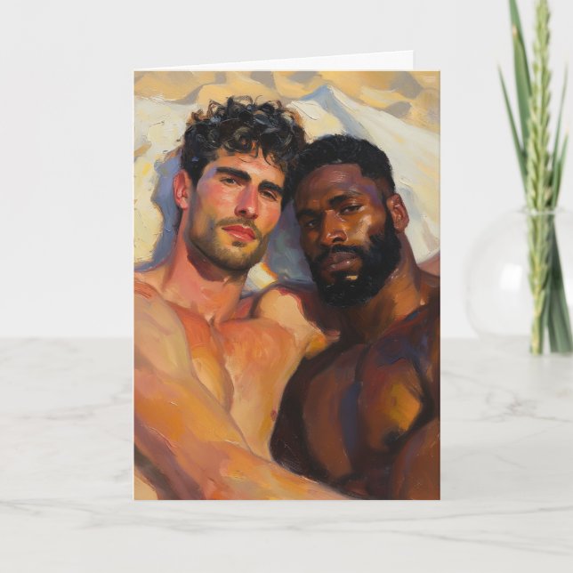Sunlit Coastal Embrace Card (Front)