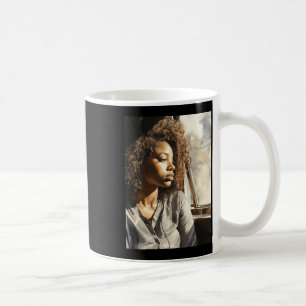 Sunlit Contemplation - A Black Woman Stares Out Coffee Mug