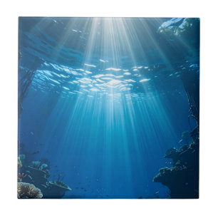 Sunlit Coral Reef Tile Decor