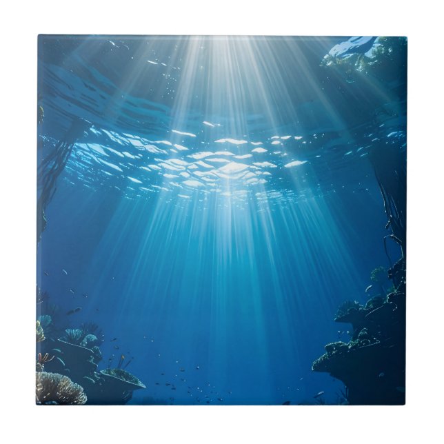 Sunlit Coral Reef Tile Decor (Front)
