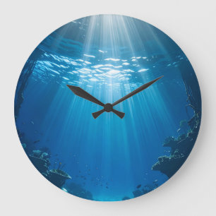 Sunlit Coral Reef Underwater Wall Clock