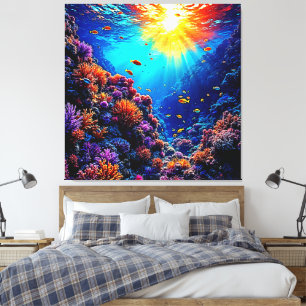 Sunlit Coral Reef Wonderland Canvas Print