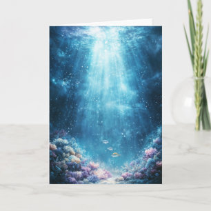 Sunlit Coral Wonderland with Tropical Fish Card