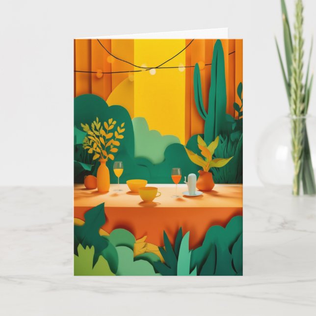 Sunlit Desert Table Arrangement Card (Front)