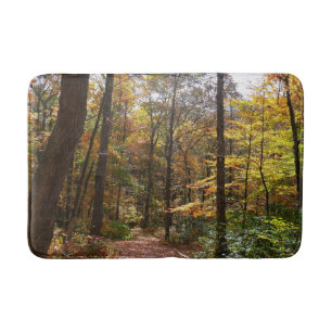 Sunlit Fall Trail in Laurel Hill State Park Bath Mat