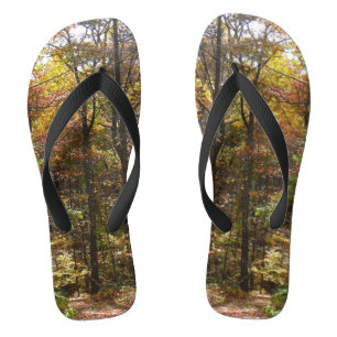 Sunlit Fall Trail in Laurel Hill State Park Flip Flops