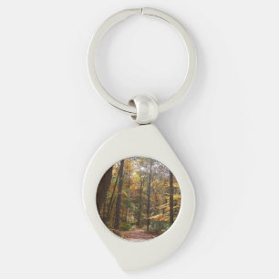 Sunlit Fall Trail in Laurel Hill State Park Keychain