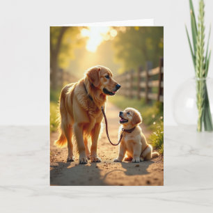 Sunlit Fathers Day Pups Card