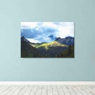 Sunlit field after storm canvas print