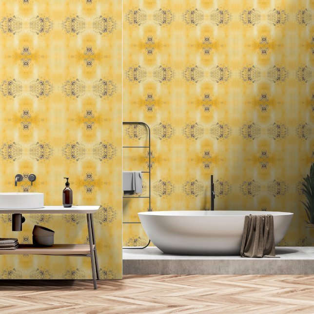 Sunlit Floral Pattern Wallpaper (Bathroom)