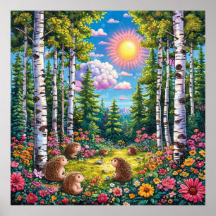 🌲 Sunlit Forest Landscape For Cozy Nature Spaces Poster