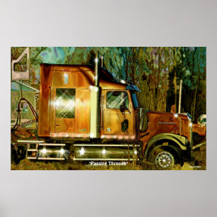 Sunlit Freight Truck Lorry Driver's Art Poster