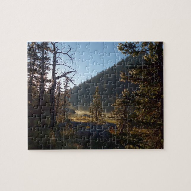 Sunlit Frosted Pine Trees at Dream Lake Jigsaw Puzzle (Horizontal)