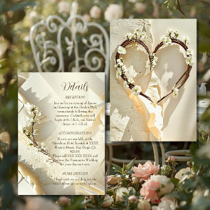 Sunlit Garden Heart on Warm Ivory Cotton Paper  Enclosure Card